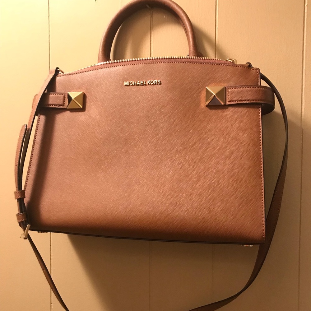 Michael Kors brown leather satchel
